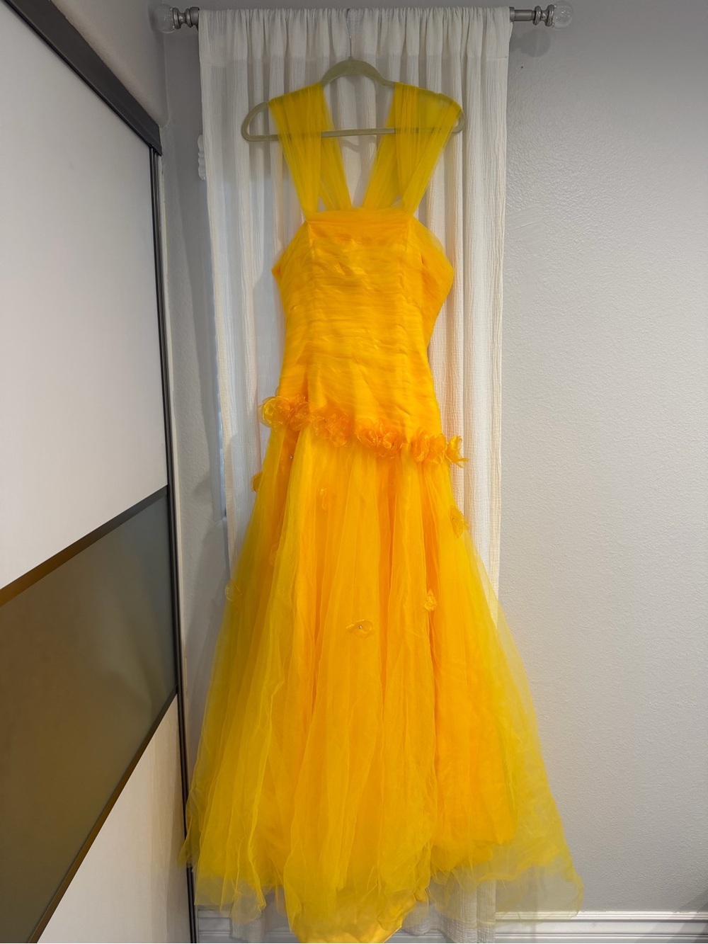 Sunshine Yellow Tulle Evening Gown